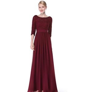 Ever Pretty Maroon Bridesmaid Dress